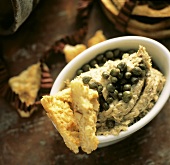 Tuna Pate in a Bowl with Capers