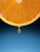 Orange Slice with a Drop of Juice