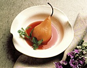 Poached Pear in a Berry Sauce