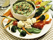 Raw Vegetable Platter with Guacamole