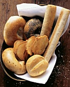 Assorted Breads in a Bowl