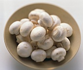 A Bowl of White Button Mushrooms