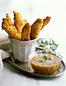 Fried Parmesan Chicken Strips; Dipping Sauce