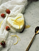 Coeur a la Creme with Citrus Peel and Strawberries