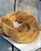 Ring-shaped Loaves of Sesame Bread