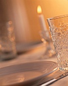 Holiday Place Setting with an Embossed Glass