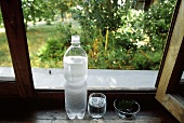 A Bottle of Mineral Water with Glass; Tuscany