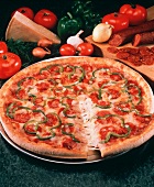 Pepperoni and Green Pepper Pizza