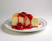 A Slice of Cheesecake with Strawberries