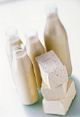 Bottles of Soy Milk with Tofu