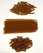 Assorted Types of Whole Wheat Pasta
