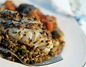 Cod Fillet with Lentils and Ratatouille