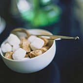 Brown and White Sugar Cubes