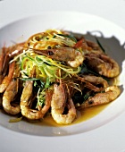 Sauteed Prawns with Julienned Vegetables