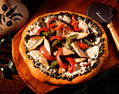 Pizza with Chicken and Bell Peppers