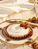 Vanilla Cream Tart Topped with Berries