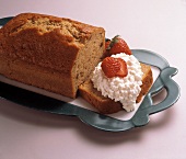 Banana Bread with Cottage Cheese and Strawberries