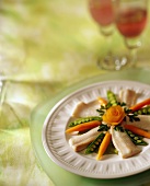 Sole with Carrots and Pea Pods