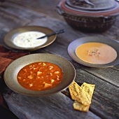 Three Bowls of Assorted Soup