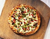 A Mushroom, Bell Pepper and Onion Pizza
