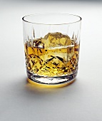 Scotch on the Rocks in a Cut Crystal Glass