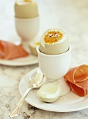 Two Soft-Boiled Eggs with Ham