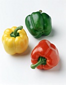 Green, yellow and red pepper