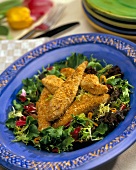 Chicken Fingers on Bed of Mixed Greens