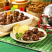 Swedish Meatballs with Potato Chips; Football Theme