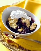 Blueberry Cobbler with Whipped Cream