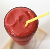 A thick strawberry and raspberry smoothie