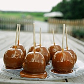 Apples coated in caramel