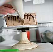 Decorating the Side of an Espresso Cake