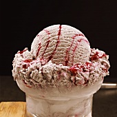 A Scoop of Black Raspberry Swirl Ice Cream