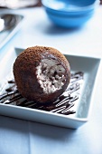 Chocolate ball with cream filling