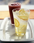 A Glass of Homemade Lemonade on a Tray