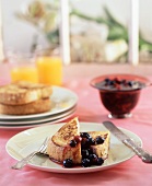 French toast with berry compote, orange juice (USA)
