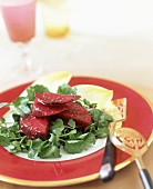 Beetroot salad with watercress