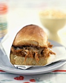 Barbecued Pulled Pork and Cheese Sandwich