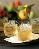 A Cocktail with Vodka and Thyme Sprigs