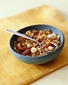 A bowl of muesli with nuts