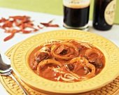 A plate of goulash soup