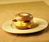 Bagel with scrambled egg, cheese and bacon