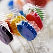 Colourful lollipops (in wrappers)