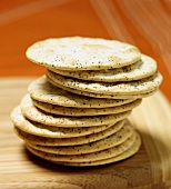 A Stack of Cracked Black Pepper Crackers