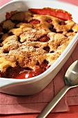 Strawberry Cobbler in a Baking Dish