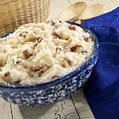 Mashed red potatoes with sour cream and Parmesan