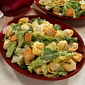 Caesar salad with cheese tortelloni