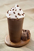 A Chocolate Coffee Smoothie with Whipped Cream
