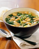 A Bowl of White Bean Escarole Soup